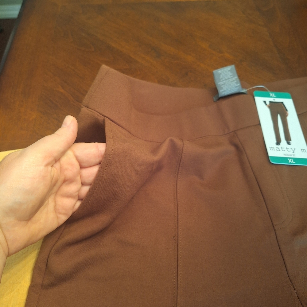 Women's Tan Stretch Pull On Casual Trousers XL - Picture 8 of 15